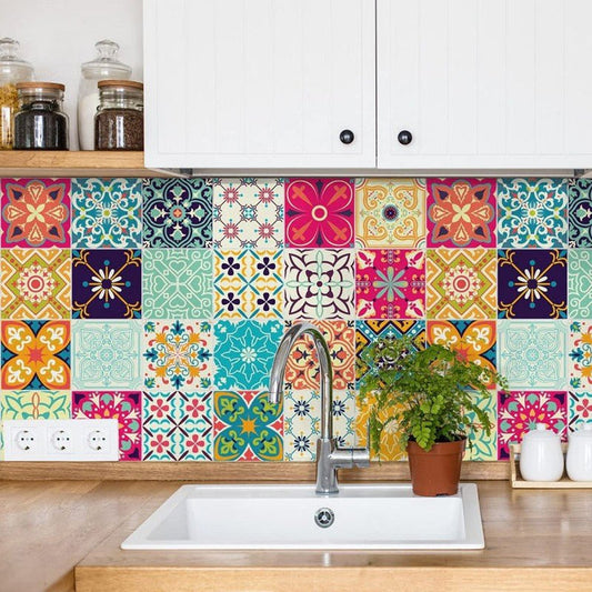 24pcs/set 3D Mosaic Design Self-Adhesive Waterproof Wall Sticker